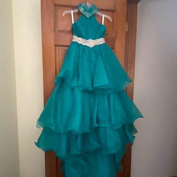 Charming Teal girls Pageant/ Formal Dress